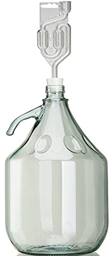 Unbekannt Set 5L Flasche + Stopfen + Gärröhrchen Weinballon Gärballon Glasflasche Gärbehälter
