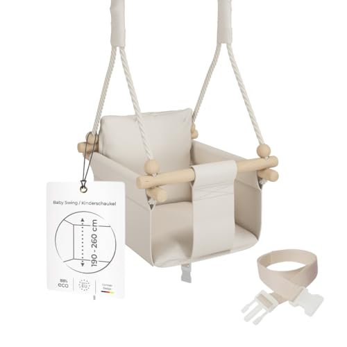 MAMOI® Babyschaukel, Baby schaukel Indoor, Kinderschaukel aus Holz, Holzschaukel für Kinder, Schaukeln für türrahmen, Swing, Kleinkinderschaukel ab 1 Jahr für Kinderzimmer