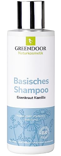 GREENDOOR Basisches Bio Shampoo Eisenkraut 200ml kraftloses Haar, ohne Sulfate Silikon, Natur Haarpflege biologisch abbaubar, outdoor geeignet, Naturkosmetik