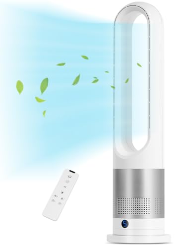 EZSMART 28dB Turmventilator Leise mit Fernbedienung, 66CM 80° Oszillierender Ventilator, 8H Timer 8 Geschwindigkeit Standventilator für Office-Schlafzimmer