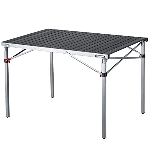 KingCamp Aluminium Klapptisch Campingtisch Falttisch Gartentisch Campingmöbel bis 80 kg belastbar für Picknick Camping Hinterhof Party, 107 × 70 × 70 cm