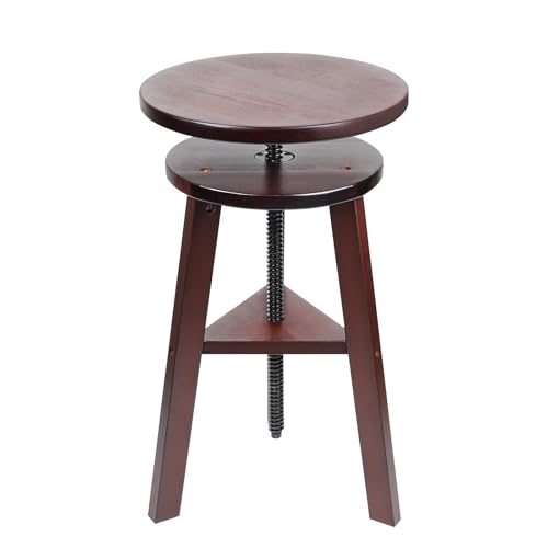 LALAGO Malhocker Ø 30 cm, 48-65cm Höhenverstellbarer Hocker aus Holz, Zeichenhocker aus Buchenholz, Künstlerhocker Rund 360° Drehbar, Holzstuhl für Zeichentisch, Künstlerdrehstuhl, Werkstatthocker