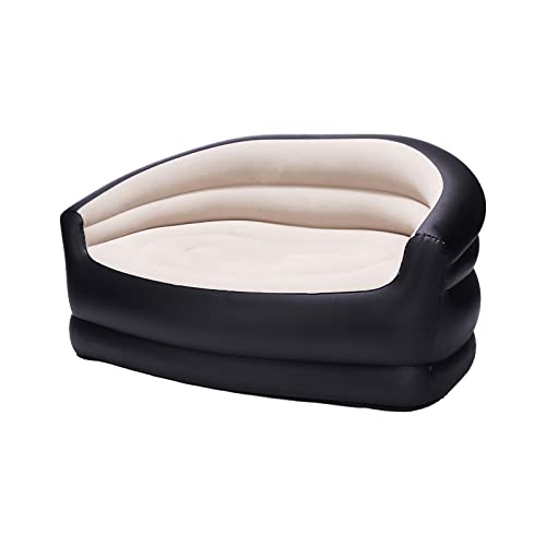 Aufblasbares Beflocktes Luftsofa Loveseat für Drinnen und Draußen Camping Liegestuhl Picknick Reise Doppelsofa