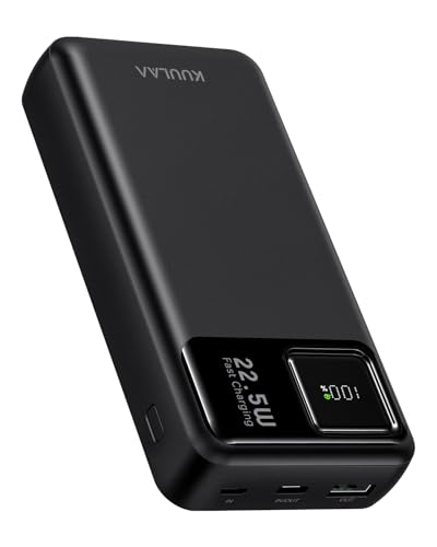 Kuulaa Power Bank 20000mAh, 22,5W (USB-C Input & Output) Klein Aber Stark Externer Handyakkus,Klein Externe Handyakkus Fast Charging, Portable Charger für iPhone 16 15 14 13 12 Pro Max Samsung