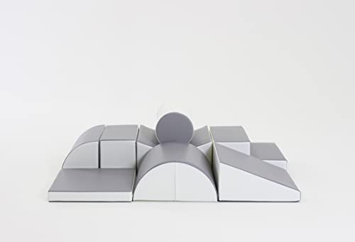 IGLU XXL Softbausteine Riesenbausteine Schaumstoffbausteine Großbausteine-8 Stück (grau/weiß, XL)