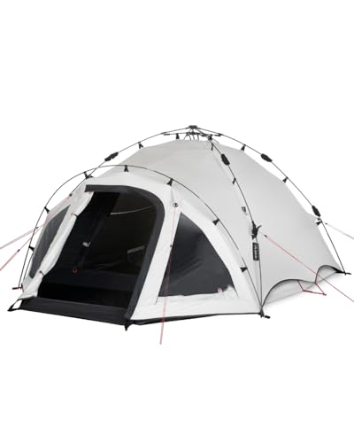 qeedo Quick Oak Dark Series Campingzelt mit abgedunkelter Schlafkabine, nachtschwarz - Sekundenzelt mit Quick-Up-System stabil & wasserdicht, ideal für Camping & Festival, Komfort-Zelt für 3 Personen