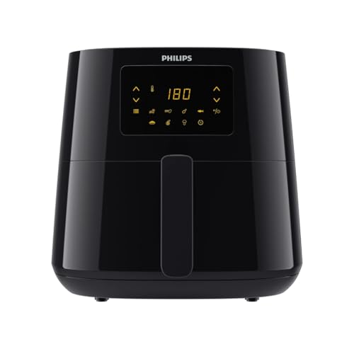 Philips Essential Airfryer XL - 6.2L, Fritteuse ohne Öl, Rapid Air Heißlufttechnologie, Touchscreen, NutriU App mit Rezepten (HD9270/90), 2000 W, ‎15 x 15 x 14 cm, Schwarz