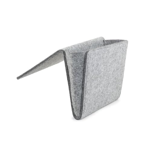Kikkerland Bedside Betttasche, Stoff, Grau, 22x 28.2X 4