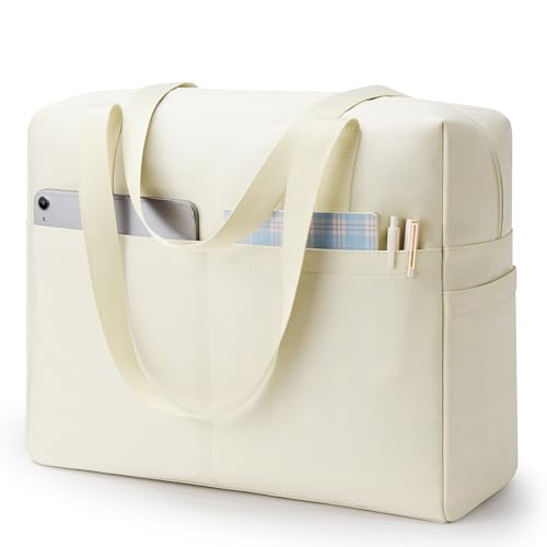 KALIDI Shopper Tasche Damen Handtasche Groß Uni Tasche Damen-Shopper Tote Bag Schwarz FüR Arbeit, BüRo, strandtasche (Beige)
