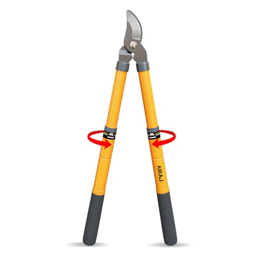 AIRAJ Astschere | 42-61cm Teleskop Astschere | Bypass Gartenschere | Scharfe SK5-Kohlenstoffstahl Klinge | Schnelles Schneiden | Beschneidet Mühelos Äste(35mm Max) | für Frische und Verwelkte Zweige