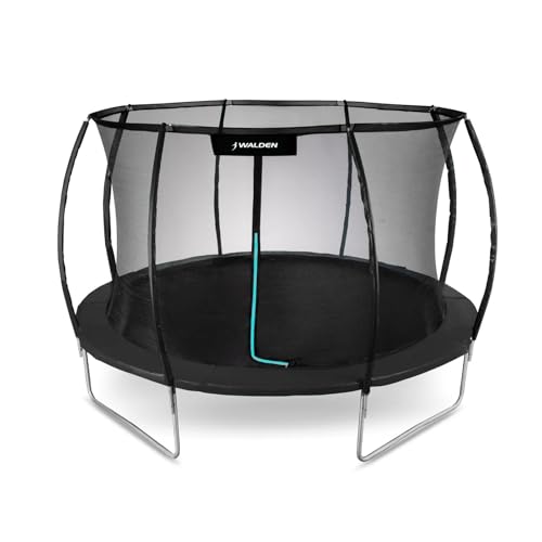 Trampolin Outdoor, Gartentrampolin Ø 244 cm 8 Zertifiziert Trampolin mit Sicherheitszaun und Gepolsterte Stangen für Kinder Indoor Outdoor Fitness, Belastbar bis 100kg (8FT DE)