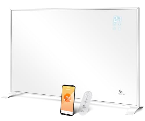 KESSER® Infrarotheizung Energiesparend Infrarot Standgerät & Wandmontage Elektroheizung 540W mit Fernbedienung Thermostat & App-Steuerung Elektrisch Heizpaneel Heizung Konvektor Standfüße