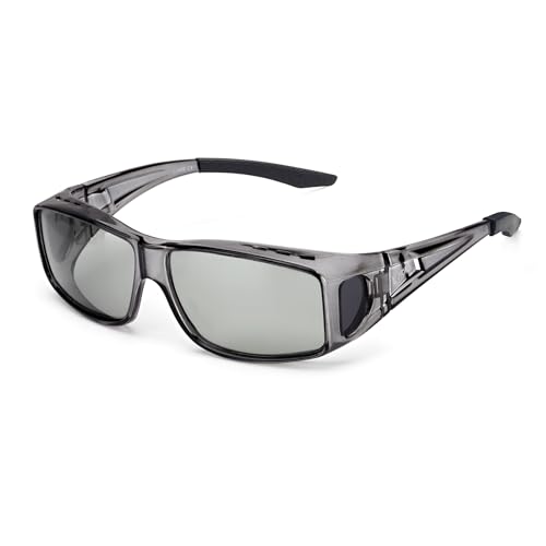 LVIOE Unisex Photochromes Polarisiert Sonnenbrille Brille Überbrille für Brillenträger, Fit-over Polbrille für Herren und Damen