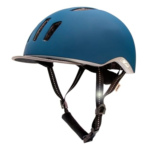 Crazy Safety Metro Fahrradhelm | Trekking-, City- & Rennradhelme | Fahrradhelm für Fahrrad, City-Rad und E-Bike | Fahrradhelm Damen Herren | Fahrradhelm verstellbar und mit Abnehmbarer Blende (Blau)