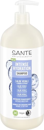 SANTE Naturkosmetik Intense Hydration Shampoo Aloe Vera + Mango-Extrakt, veganes Pflegeshampoo mit Pumpspender, stärkt und hydratisiert trockenes Haar, 950 ml