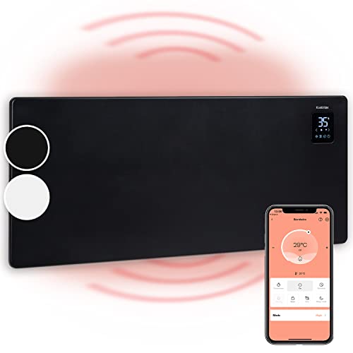 Klarstein Elektroheizung, Konvektor-Heizung Freistehend oder Wandmontage, Elektroheizung Energiesparend, App-Control, Leise Heizung Elektrisch, Standgerät Heizkörper Elektrisch mit Thermostat, 2500 W