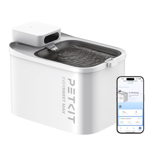 PETKIT Katzen Trinkbrunnen Kabellos, Hundewasserspender, 3L Katzen Hunde Wasserbrunnen, Intelligentes App-Steuerung,26dB Extrem Leiser,83 Tage Akkulaufzeit