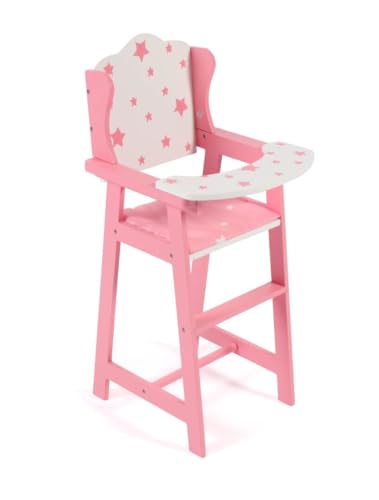 Bayer Chic 2000 - Puppenhochstuhl für Puppen bis 46 cm, Puppenmöbel, Puppenzubehör, Stars pink