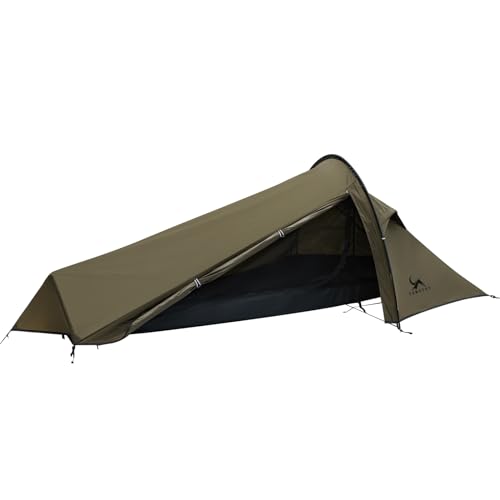 TOMOUNT Bivy Nylon Zelt Ultralight 1 Person wasserdichtes Biwaksack kleines Packmaß Trekkingzelt EIN-Man Zelt für Trekking, Camping, Outdoor, Klettern mit Rucksack