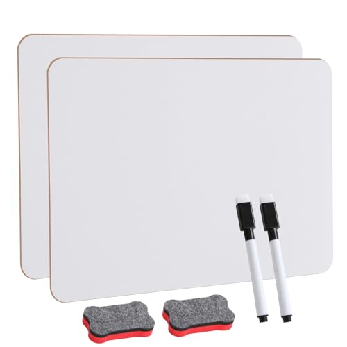 CRESZZLE 2er-Pack Kleines Whiteboard,whiteboard set - 8,2x11,8 Zoll Doppelseitige Mini Whiteboard mit 2 Stiften und 2 Radiergummis, Tragbare, Whiteboards für Schüler, Klassenzimmer, Zuhause und Büro.