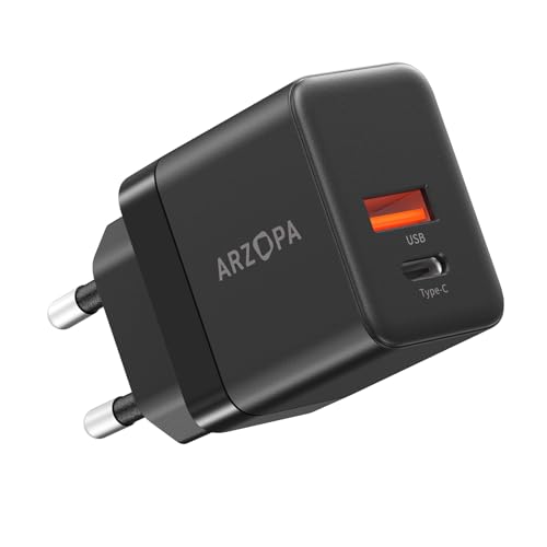 ARZOPA 35W USB C Ladegerät PD 3.0 GaN Charger 2 Port USBC Netzteil für Handys USB-Schnellladenetzteil iPad Ladegerät Kompatibel mit iPhone 15/14/13, iPad, MacBook Air, Samsung Galaxy S24 Ultra, Pixel