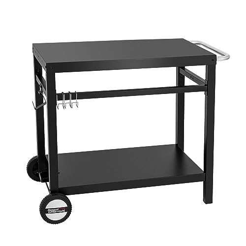 Royal Gourmet Grillwagen Grilltisch Outdoor Beistelltisch Garten Trolley Outdoorküche Multifunktioneller Arbeitstisch Werkbank für Outdoor BBQ Servierwagen Arbeitsplatte 85x50cm