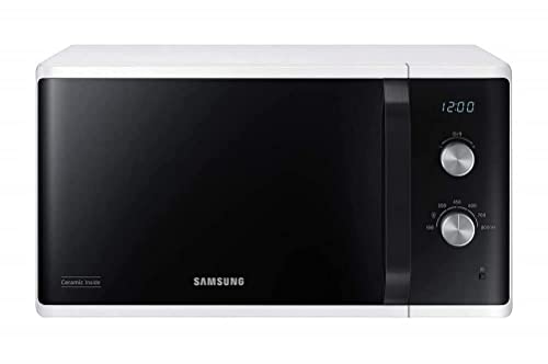 Samsung MW3500 Mikrowelle MS23K3614AW/EG / 800 W / 23 L Garraum / 48, 9 cm Breite / Kratzfester Keramik-Emaille-Innenraum / 6 Leistungsstufen / Weiß