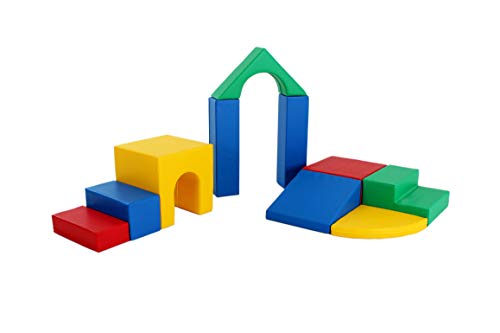 IGLU SOFT PLAY 10 XL Softbausteine Schaumstoffbausteine Riesenbausteine Bauklötze Spielbausteine Pastel Farben (Blau,gelb,grün,rot)