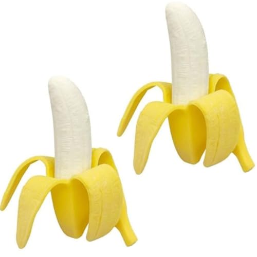 ZHjuju Banane Squishies Spielzeug,2 Stück Super Stretchy Banana Toy Simulierte Banane Stressabbau-Fidget-Spielzeug for Children and Adults, Realistic Squishy Banana, Gifts Autism Anxiety