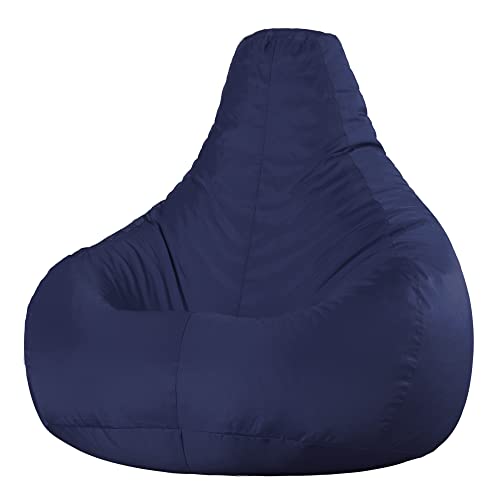 Bean Bag Bazaar Dalton Gaming Sitzsack für Erwachsene, Dunkelblau, Outdoor Sitzsack mit Füllung, Bean Bag, Wasserabweisender Stoff, Bequemer Sessel für Wohnzimmer, Garten, Terrasse