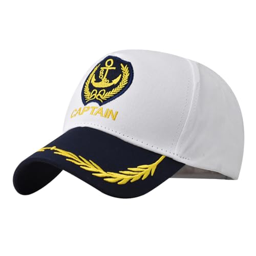 jojofuny Captain Hat Baseball Cap: Sailor Ship Cap Boat Hat Nautical Marine Sea Cap Boot Baseball Hut für Männer Frauen Kapit?n Cap Kostümzubehör Accessoire