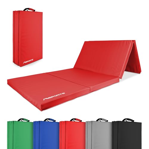 MSPORTS Turnmatte Premium klappbare Weichbodenmatte 190 x 80 x 5 cm Gymnastikmatte Sportmatte für zuhause Kinder Erwachsene (Rot, 190 x 80 x 5 cm)