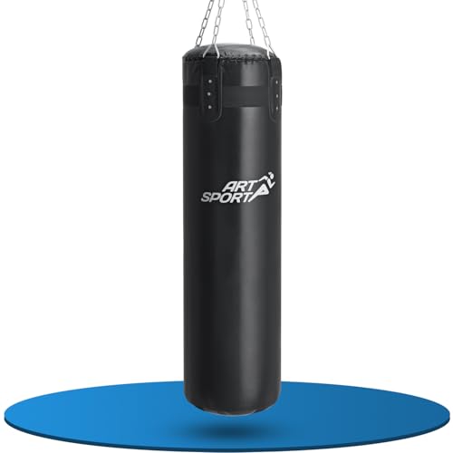 ArtSport Boxsack Set 30 kg gefüllt, Box Set mit 4-Punkt-Stahlkette & Karabinerhaken für Erwachsene, Boxsack hängend 120 cm für Boxen & Kickboxen