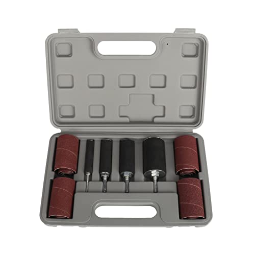 aleawol Schleifhülsen Schleifwalzen Set, 20 tlg Gummi Schleiftrommel Set 16 Schleifband und 4 Schleifrolle, Trommelschleifer Werkzeugset mit Koffer Spindelschleifer für Bohrmaschine
