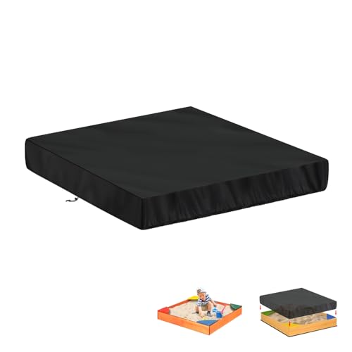 LAMUNI Sandkasten Abdeckung Plane für Sandbox, 100x100x20cm Sandkasten Abdeckplane wasserdichte Sandkastenabdeckungen Staubdichte 420D Oxford Sandkiste Schutzhülle für Sandkasten Pool Garten
