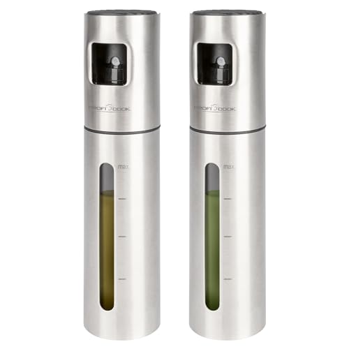 ProfiCook® Ölsprüher 2er Set | 100ml Ölspray Sprühflasche für Öl Essig Wasser uvm. | Öl Sprühflasche für Kochen Küche Fitness & Diät | Ölsprüher m. Skalierung | Ölsprüher für Speiseöl | PC-EOS 1270