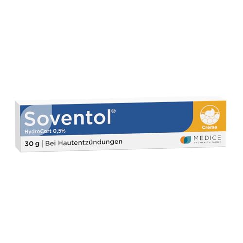 Soventol HydroCort 0,5% Creme 30 g - hydrocortison Salbe bei akuten Hautentzündungen wie Neurodermitis, Hautallergien & Ekzemen - lindert Juckreiz - entzündungshemmend