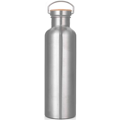Trinkflasche Edelstahl 1L, Isolierte Thermosflasche für Sport, BPA-Frei Auslaufsicher Metall Wasserflasche für heiße & kalte Getränke, Outdoor Trinkflasch für Büro, Sport, Schule, Fitness