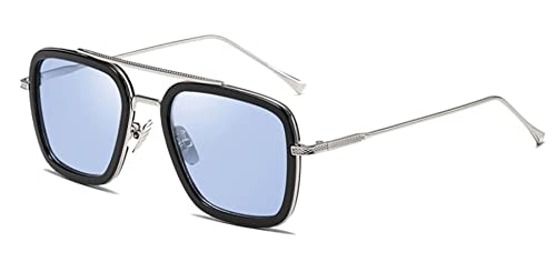 LHSDMOAT Retro 70er Jahre Piloten Sonnenbrille Quadratisch Polarisiert UV400 - Schutz für Herren & Damen, Fahren, Angeln, Reisen & Outdoor