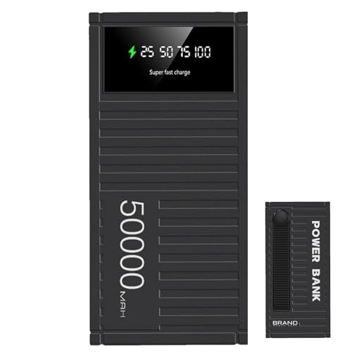 Tragbare Powerbank, 50000 MAh Kapazität Powerbank, 66 W Schnellladegerät, Tragbares Telefonladegerät Multifunktionale Energiebank Mit LED Anzeige Für Outdoor
