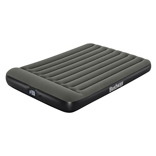 Bestway TriTech Luftbett mit integrierter Akku-Pumpe Double XL/Lo 203 x 152 x 30 cm, Grau