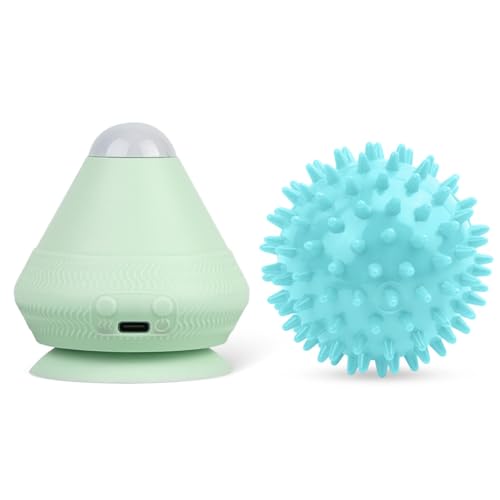 Alaoo Electric Adsorption Fascia Ball, Elektrisch Triggerpunkt Drücker, Massage Fascia Fitness Ball mit Saugnapf mit Igelbälle für Muskelschmerzen und Verspannungen (Grün)