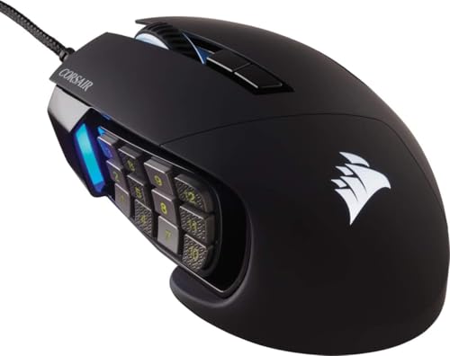 CORSAIR SCIMITAR RGB ELITE Kabelgebundene MOBA/MMO Gaming-Maus - 18.000 DPI - 17 programmierbare Tasten - iCUE-Kompatibel - PC, Mac, PS5, PS4, Xbox - Schwarz