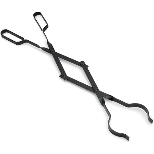 Amagabeli 66cm Kaminzange Kaminholzzange Feuerholzzange Schwerlast Innen Brennholzzange Log Klauengreifer für Holzofen Draussen Lange Protokolliert Pinzette für Lagerfeuer Kaminöfen Kohlezange