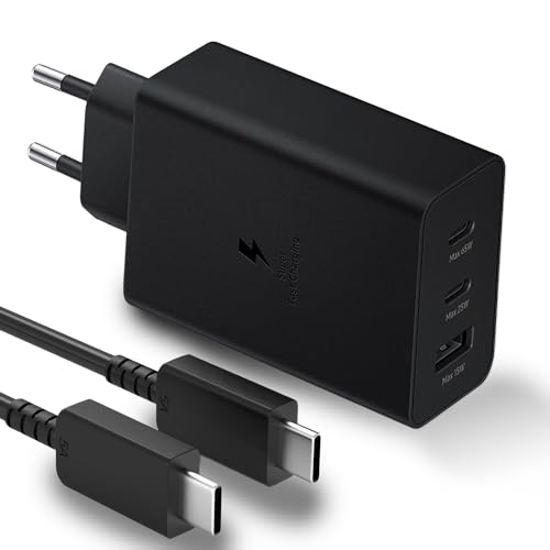 65W USB C Schnellladegerät für Samsung Galaxy S25 Ultra,S25+,S24 Ultra,S24+,S23 Ultra,A56,A36,Tab 10/S9+ /Ultra,Ladegerät USB C mit 100W Schnellladekabel für Samsung Galaxy Book 3 4 Pro/360/Ultra