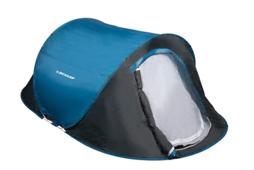 Dunlop 1 Persone Pop-up-Zelte, Kuppelzeltet Camping Outdoor Zelt, blau/grau, 220x120x90 cm