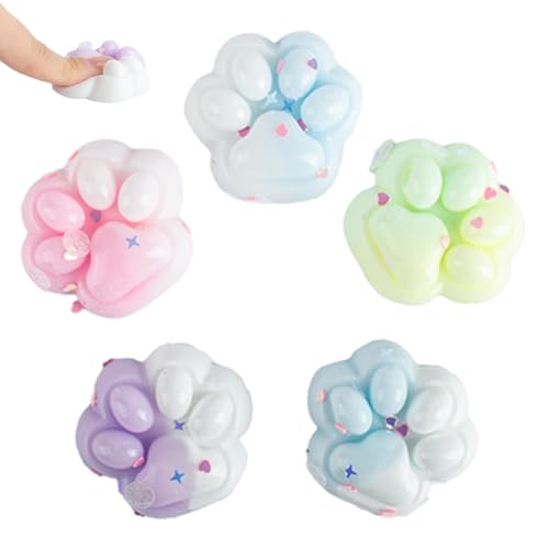 MUNSKT Squishy Pfote, 5 Stück Taba Squishy, Farbverlauf, Katzenpfoten Squishy für Angst Linderung,, Party Favors und Büro Schreibtisch Dekor