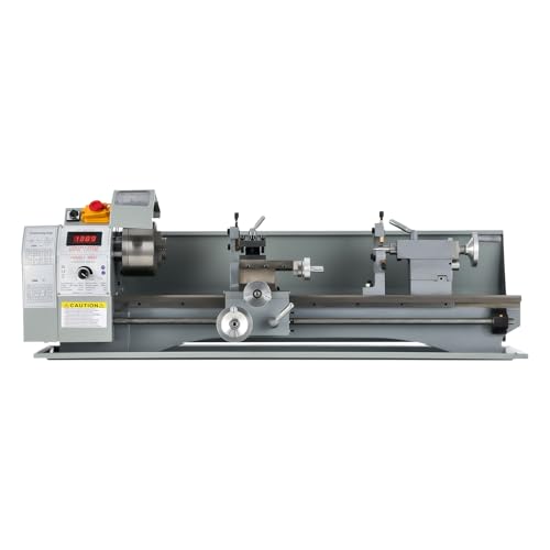 CREWORKS Drehmaschine 1100W Metalldrehmaschine 8,7 x 29,5 Zoll Tischdrehmaschine 220 x 750MM Drehbank Metall 2250 RPM Mini Drehmaschine für Metallbearbeitung Metal Lathe (8,7 x 29,5 Zoll)