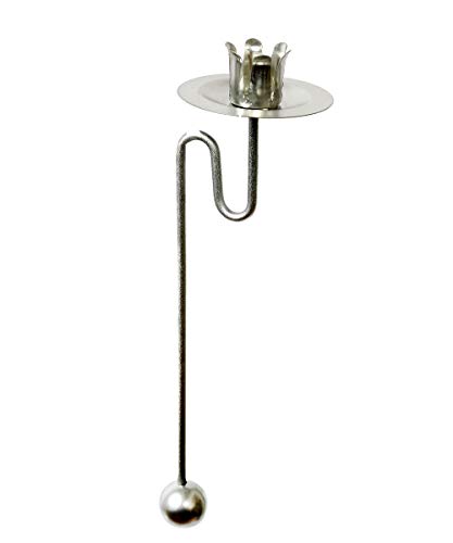 Baumkerzenhalter Balancehalter Pendelhalter für Weihnachtsbaum matt Silber (Silber, 6er)