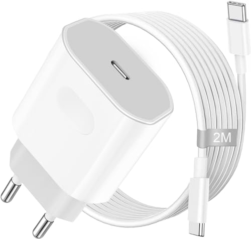 USB C Ladegerät für iPhone 15/15 Pro/15 Pro Max/15 Plus,35W USB C Power Adapter mit 2M Original Kabel Ladekabel für iPad Pro/Air,Samsung Galaxy,USB C Netzteil Stecker Schnellladegerät Schnellladekabel